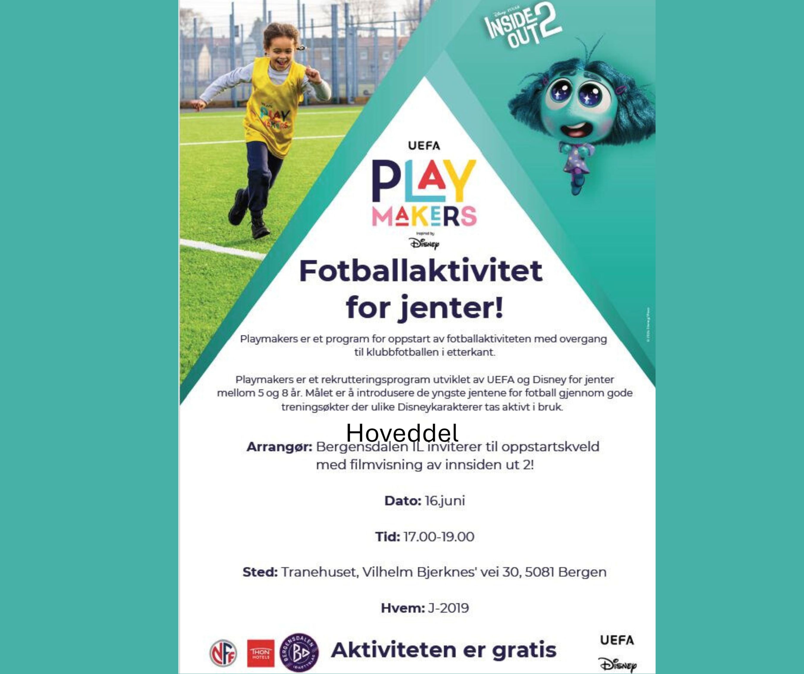 Velkommen til UEFA Playmakers film kveld for jenter